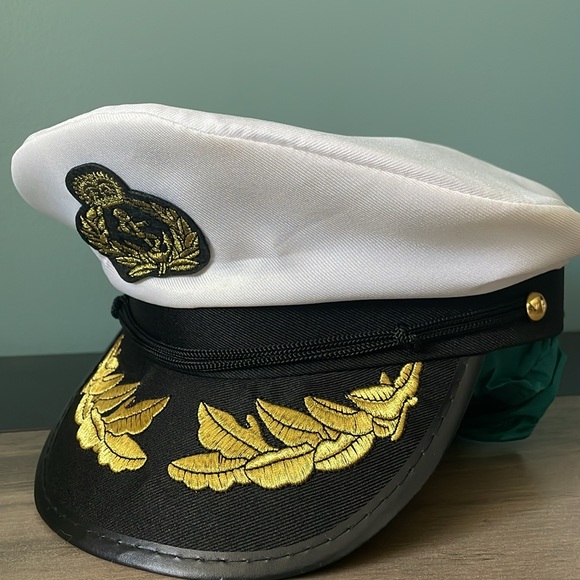 Nautical Captain's Hat - White and Black - Picture 2 of 5